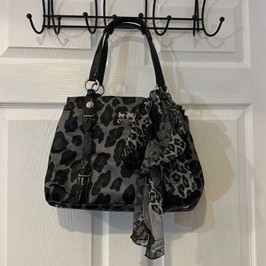 Coach black leopard purse